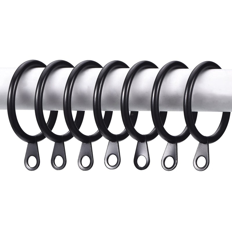 Pack of 24 Strong Metal Curtain Hooks Rings with Fixed