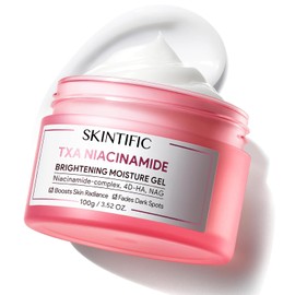 SKINTIFIC MSH Crema iluminadora con niacinamida,Atenúa las manchas oscuras y unifica el tono de la piel,Ácido tranexámico, α-arbutina, ceramidas 5X, centella asiática. Adecuada para pieles grasas y propensas al acné,100 g