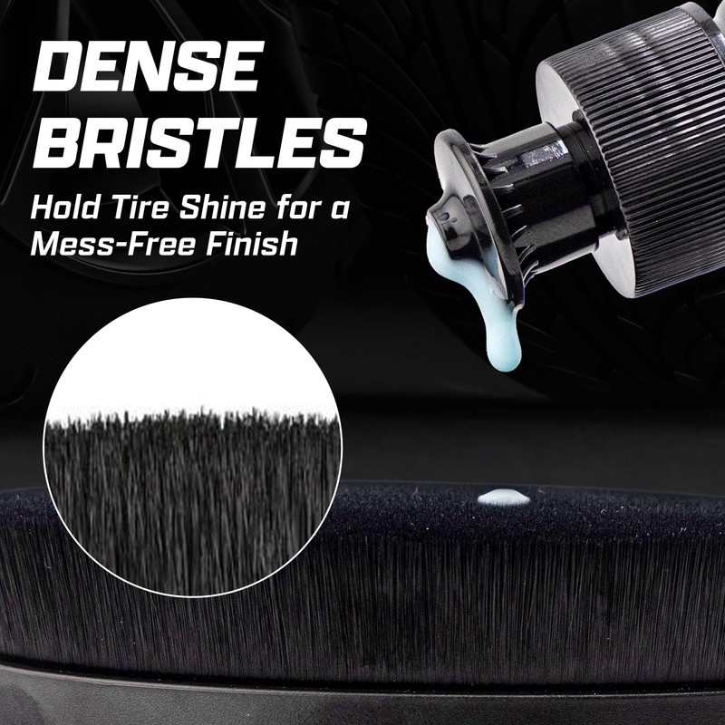 Brug's Pro Tire Shine Applicator Brush, 4 Inch Wide Head,