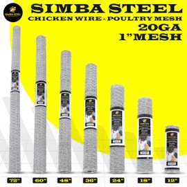 SIMBA STEEL - Chicken Wire 48 in x 100 FT x 1” Mesh x 20GA | Poultry Wire Netting | Hot Dipped Galvanised | Hexagonal Galvanized Mesh for Chicken Coop, Rabbit Cage, Fence Barrier