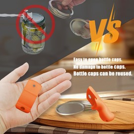Mason Jar Opener Canning Tool,Canning Jar Opener, Releases Vacuum Seal on Wide Mouth and Regular Mouth Lids,Magnetic Jar Lid Lifter for Canning. Pickling and Home Food Storage (orange color)