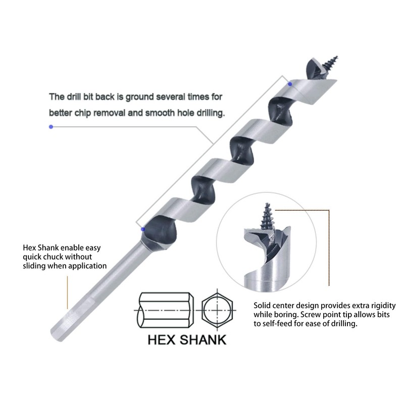 Wood Auger Bits 5/16 in. x 9 in. Screw Point