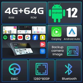 10.1" 4+64G Android For Jeep Compass 2017-2020 Car Radio Stereo Carplay GPS Navi