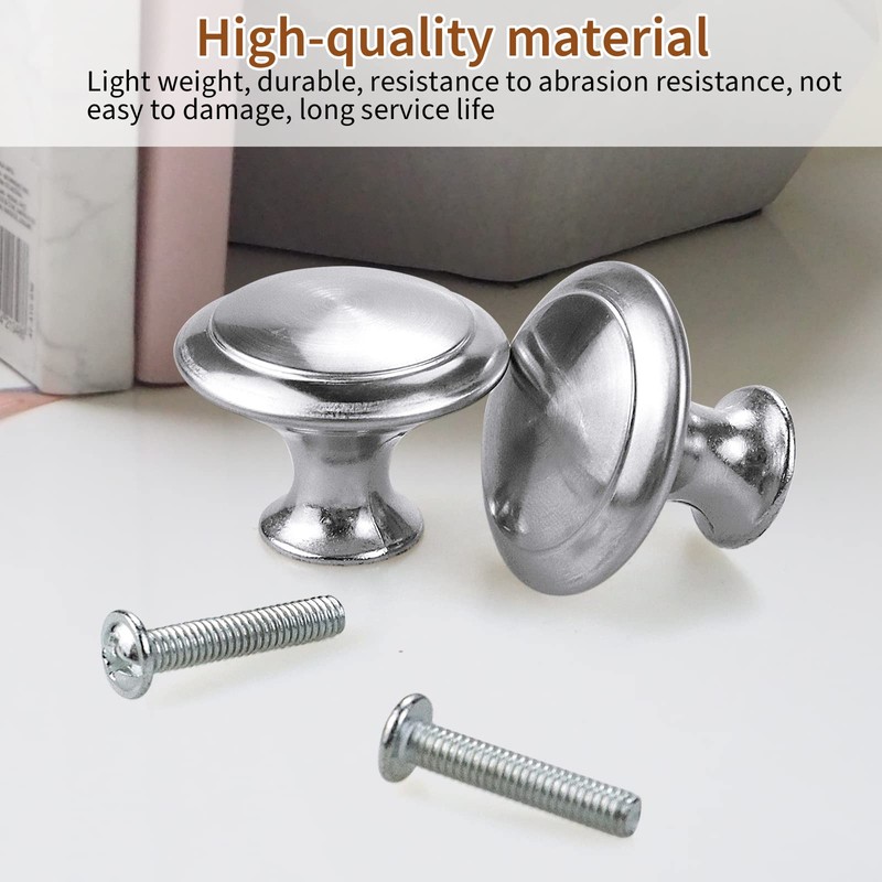 Fansunta 30 Pieces 1-1/5 inch Silvery Cabinet Knobs Drawer knobs