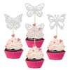 24 piezas de decoración para cupcakes de mariposa con purpurina