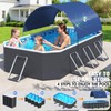 StarOcean Foldable Pool with Canopy,Non Inflatable Pool,Large Foldable Swimming Pool
