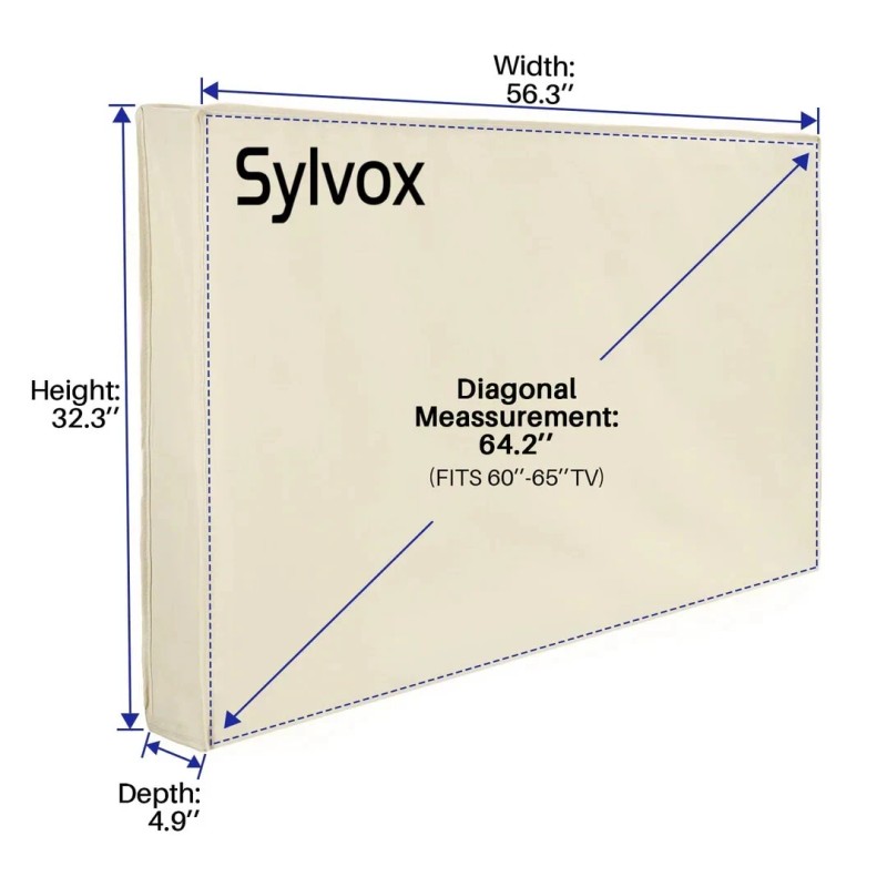 Sylvox 60-65 inch Outdoor TV Cover Waterproof TVs Dustproof Weatherproof