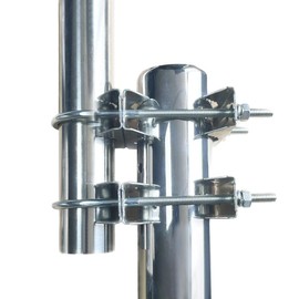 Sactulaz Double U-Bolt Clamp Bracket for Starlink Antenna Mount Pole Adapter Rv Ladder Rail Mount,Universal Yagi/WiFi/DivecTv/Lora/CB Ham Antenna mast Parasol Pipe Rail Mounting Kits,2PCS