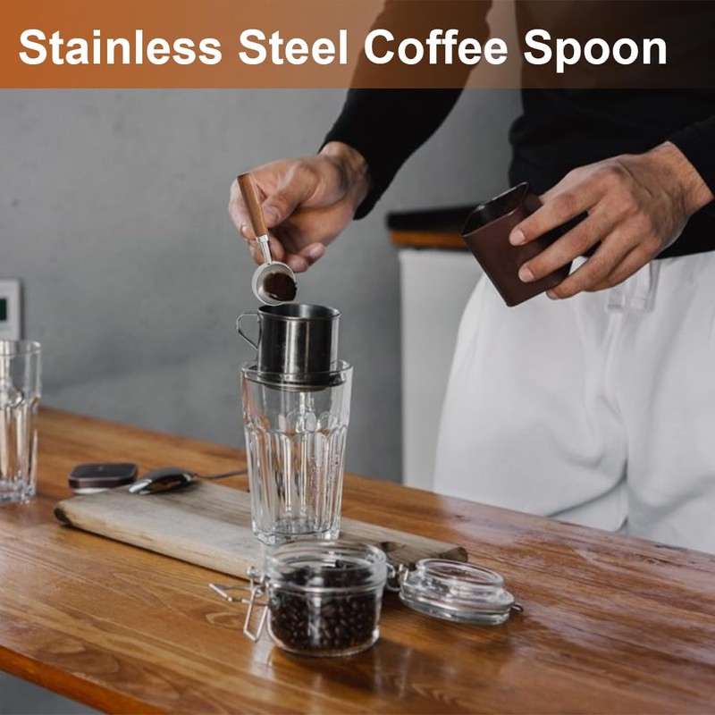 WeddHuis 1 Pcs Stainless Steel Coffee Spoon Kitchen Measuring Spoon