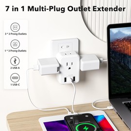 BN-LINK Multi Plug Outlet Extender with AC Outlets and USB Ports, Outlet Splitter with 3 USB Ports (1 USB C), Wall Charger Adapter for Dorm, School, Travel, Office, Home (4 Outlets (Pack Of 1))