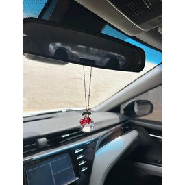 Cherry Car Decor Accessories for Women Cute Car Crystal Suncatcher Rear View Mirror Hanging Hippie Cherry Car Decorations Accessory Charm Gifts