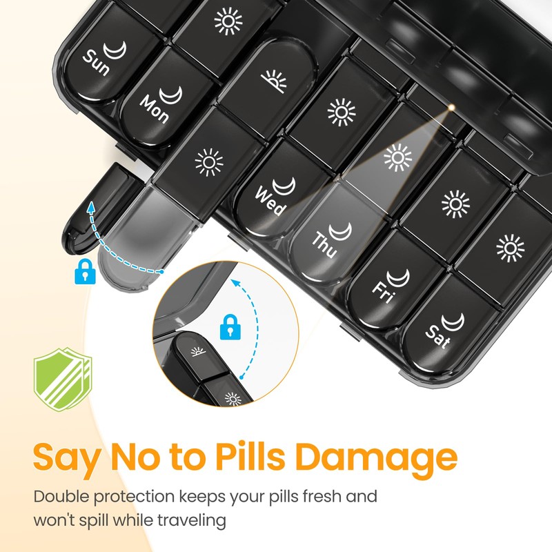 Daviky Weekly Pill Organizer 3X a Day, Large Pill Box