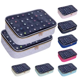 UOZL 2 Pcs Small Nail Polish Organizer Holds 80 Bottles(15ml-0.5fl.oz) Nail Polish Carrying Case Clear Multifunctional Cosmetic Travel Cases Makeup Bags Grey