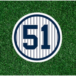 After Dark Crafting Yankees Bernie Williams #51 100% waterproof vinyl sticker decal - several sizes - 2.5 inches