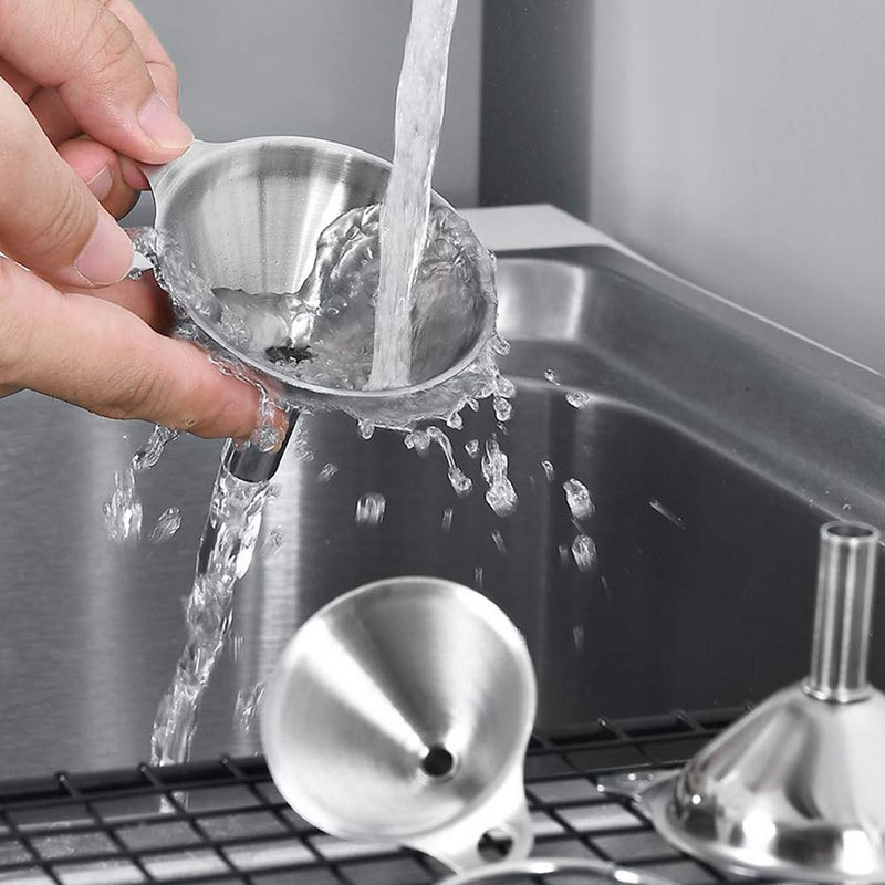 Stainless Steel Funnel, Small, 3 Pieces, Stackable Small Funnel, Stainless