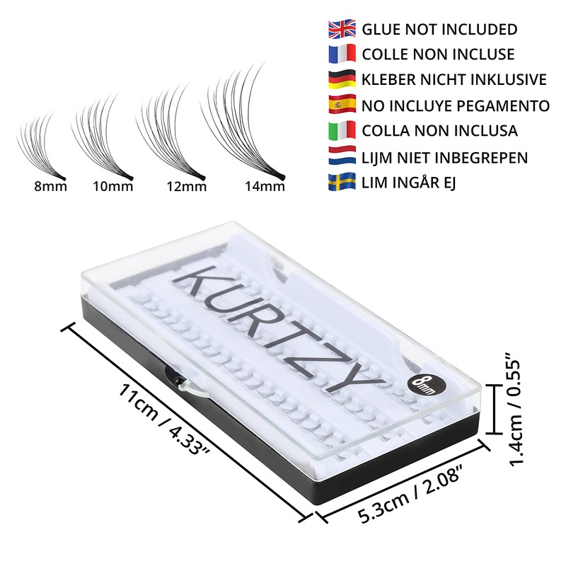 240 false eyelashes Eye Lashes/Extensions Combo Pack by Kurtzy TM