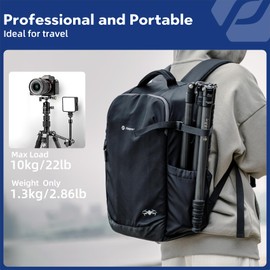 Fotopro 73" Carbon Fiber Tripod for Camera, Compact Travel Tripod with Ball Head, Detachable Monopod with Quick Release Plate and Camera Bag, Load up to 22lbs/10KG