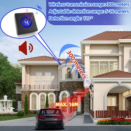 Solar Driveway Alarms Wireless Outside Weatherproof Motion Detector & Sensor for 1000ft Long Range - No Need Replace Batteries Security Driveway Alert System - Monitor & Protect Outside Property