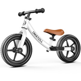 Umatoll Toddler Balance Bike 2 Year Old, Kids Bike Toy for 18 Months to 5 Years Old, Tool-Free Adjustment, Gifts for 2 3 4 5 Boys Girls, No Pedal (White)