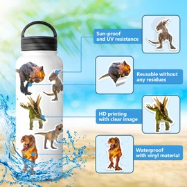 Dinosaur Stickers 50 Pack Laptop Stickers,Vinyl Waterproof Stickers for Water Bottles Skateboard Scrapbook Bike Computer,Phone,-Graffiti Stickers Pack for Teens Girls Kids Adults(Dinosaur)