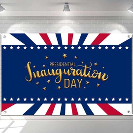 Ticuenicoa Presidential Inauguration Day Banner - 2025 Election Theme Backdrop with American Stripes Flag, Perfect for Photo Booths and Outdoor Decorations 70.8x43.3 Inches