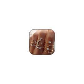 HUASAI Gold Rings for Women Non Tarnish Gold Stackable Rings for Women Pearl Leaf Rings Set Cubic Zirconia Heart Butterfly Rings Midi Pinky Thumb Rings Set Gifts Trendy Stuff Stocking Stuffers