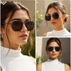 LVIOE Sunglasses Womens Polarized Lens Tangle Free Double Bridge Metal