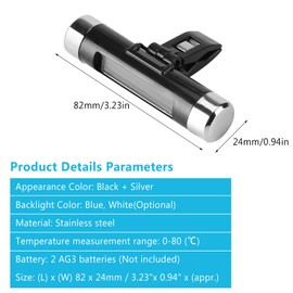 Smandy Car LCD Digital Clip Thermometer Clock, Digital LED Car Clock, Thermometer Vehicle Dashboard Clock, Electronic Time, Air Conditioning Vent