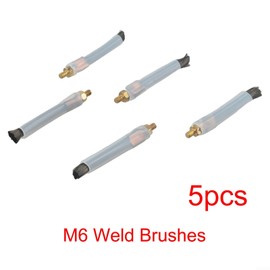 5Pcs Carbon Fiber M6 Welding Brushes Set for Seam Cleaning High-Temperature Resistant Polishing Cleaner with Adjustable Sleeve