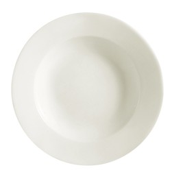 CAC China REC-115 Rolled Edge 11-3/8-Inch Stoneware Pasta Bowl, 24-Ounce, American White, Box of 12