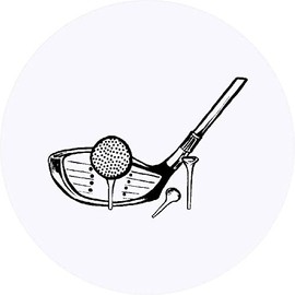 24 x 40mm Round 'Golf Club' Stickers (SK00014022)