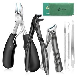 Upgrade Long Handled Toenail Clippers for Seniors with Lock Large Toe Nail | Clippers for Thick Toenails for Men Women, Wide Opening Slanted Fingernail Clippers with Catcher Precision Nail Cutter Set