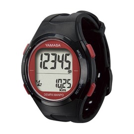 YAMASA Yamasa TM-500B/R Wristwatch Pedometer, Pedometer, Radio, Digital, 1.7 inches (43 mm), Black, Red, For Walking and Walking, For Walking