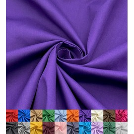 EOVEA - Cotton Polyester Fabric by The Yard – 60" Wide Broadcloth Fabric, Soft, Lightweight & Breathable Material for Lining, Curtains, Bedding, Skirts, Sewing Projects (Purple, 1 Yard)