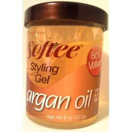 Softee argan oil styling gel 8 ounce, Yellow, 8 Ounce