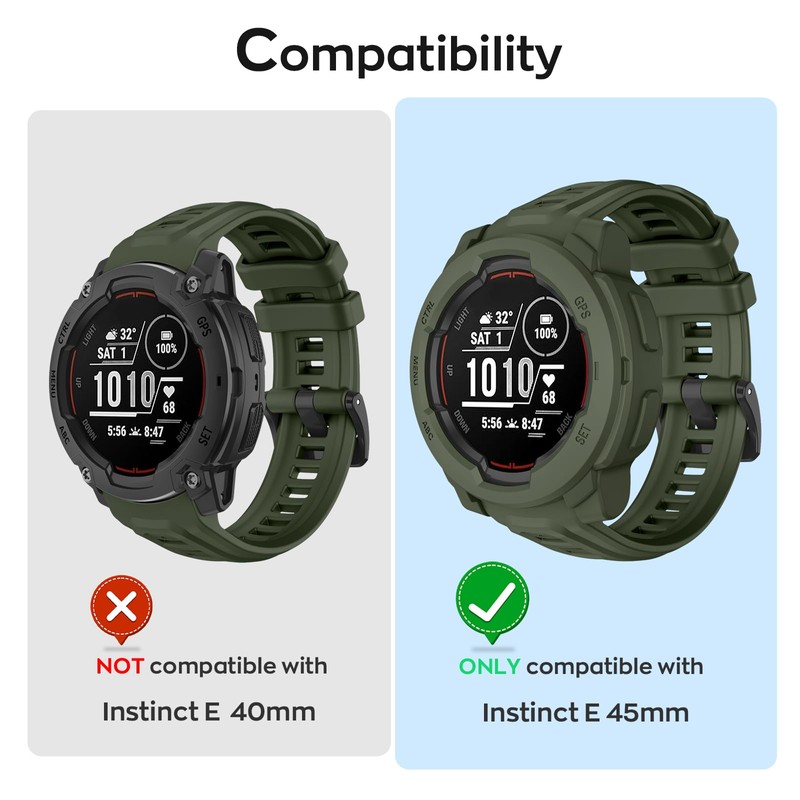ISABAKE Case Cover Compatible with Garmin Instinct E 45MM, Soft