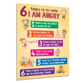 ZOCO - Behavior Management Poster for Home and School - Kids Anger Control Strategies - Calm Down, Coping Corner Classroom Poster for Preschool, Elementary - Laminated, 17" x 22" (1 Pack)
