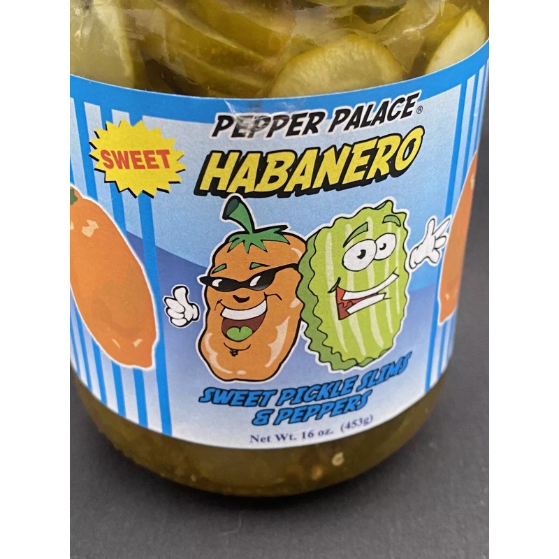 Pepper Palace Sweet Habanero Pickle Slims & Peppers 16oz