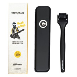 Beard Roller for Men GROOMARANG 0.5mm Derma Roller for Beard Growth with 540 Titanium Needles - Suitable for Use on the Face and Scalp - Includes Storage Case