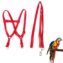 Ruiqas Bird Harness Leash Adjustable Bird Leash Essential Accessories Outdoor Anti-bite Suitable for Scarlet Macaw Sun Conure Cockatiel Parrot
