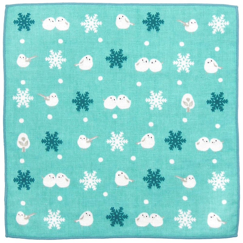 Hamamonyo Washed Towel Handkerchief, Japanese Tea and Snow