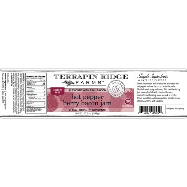 Hot Pepper Berry Bacon Jam by Terrapin Ridge Farms – One 10.5 oz Jar