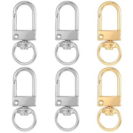 Naskan Slim Key Holder, 6-Piece Set, One-Touch Type with Rotating Can, Repair, Replacement Parts, DIY Accessories, Handicraft Supplies