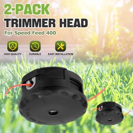 2-Pack Trimmer Head for String Trimmers Weed Eaters Compatible with Echo Speed Feed 400 Straight Shaft SRM-225 SRM-230 SRM210 Echo PAS210 PAS211 PAS225 SHINDAIWA T195S T220 T222 Replace#99944200907