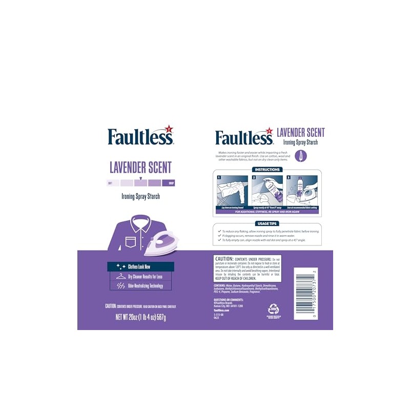 Faultless 20oz. Fresh Lavender Scent Starch (Single Can)