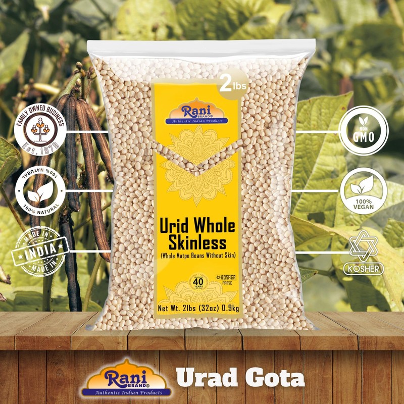 Rani Urid/Urad Gota White (Matpe Beans Skinless) Indian Lentils 32oz