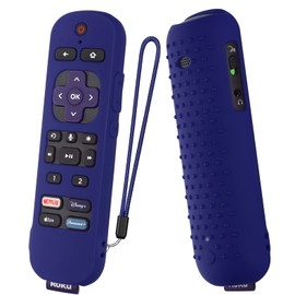 Silicone Cover for Roku Ultra 2022 Remote Roku Voice Remote Pro Silicone Remote Case, Shockproof Durable Silicone Cover with Lanyard (Midnight Blue)