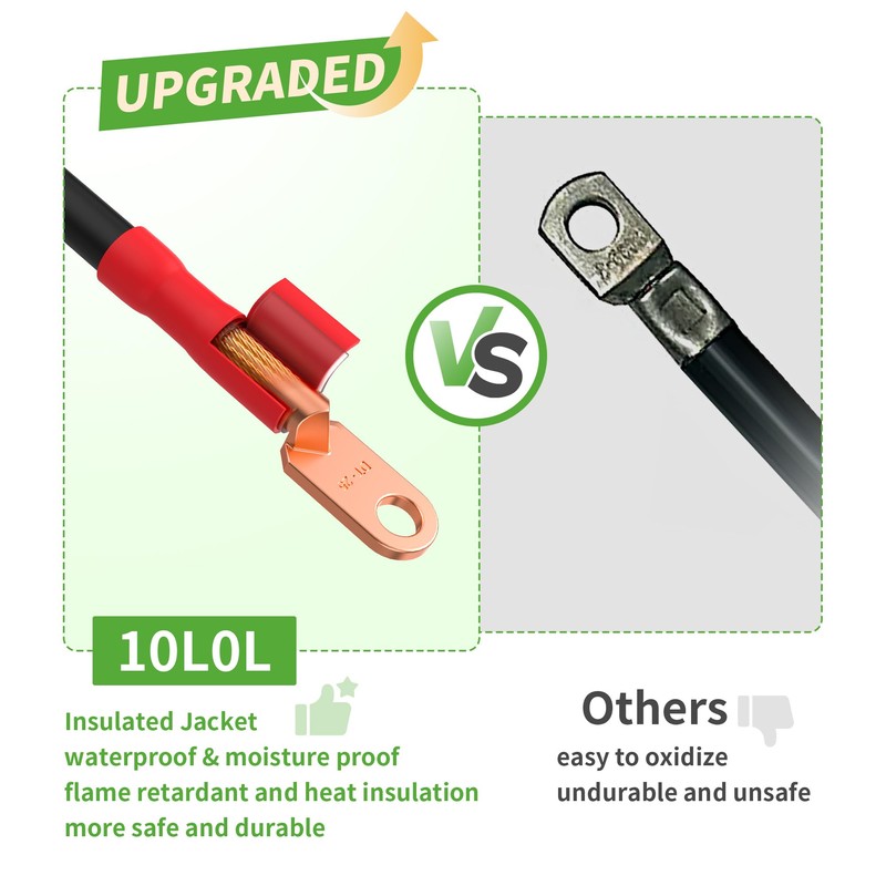 10L0L 3 Awg Golf Cart Heavy Duty Battery Cables for