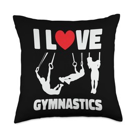 Ring Gymnastics Stickers Athlete Iron Cross Ring Gymnast Throw Pillow