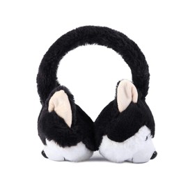 Surblue Winter Dog Fur Ear Warmer Warm Cute Earmuffs Outdoor Ear Covers Adjustable Headband, Black